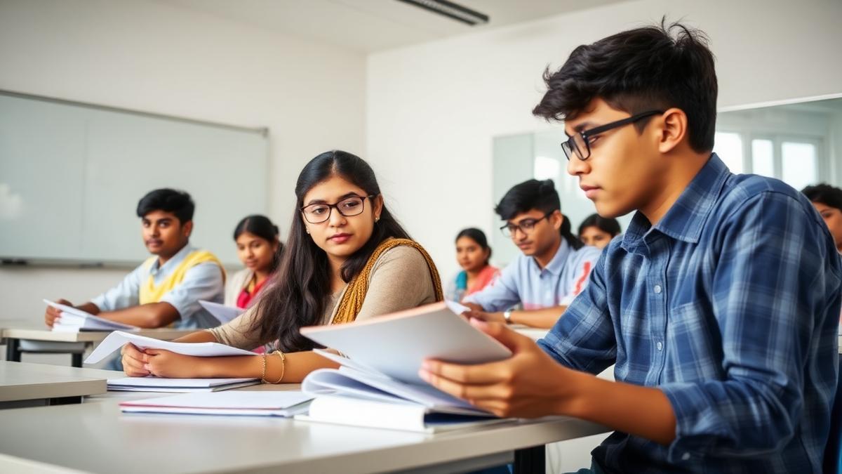 Students in a classroom at Sree Venkateswara AIAT Junior College